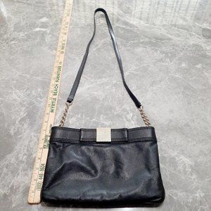 KATE SPADE NEW YORK Leather Semi Chain Crossbody Generous Strap Handbag Purse